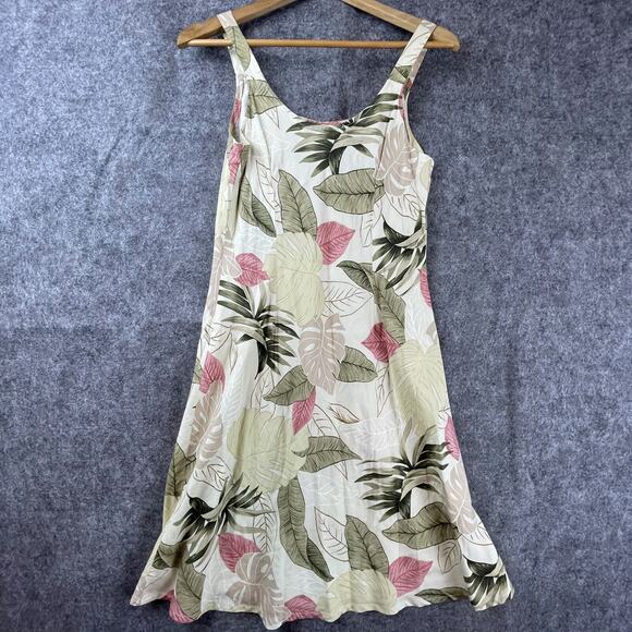 Hilo Hattie Dress Medium Hawaiian Floral Muted Lightweight Tropical Vacation - Picture 2 of 5